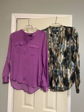 💲5️⃣,7️⃣&🔟Sale XS/S blouse lot Vera Wang purple Karen Kane tie dye